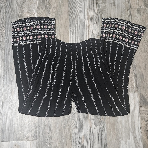 Three Dots boho whimeygoth wide leg pants size large - Picture 1 of 9